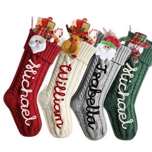 Name Stockings Cloth Rope-Embroidered Christmas Decorative Gift <b>Bags</b> With Custom-Made Names - Product Image 3