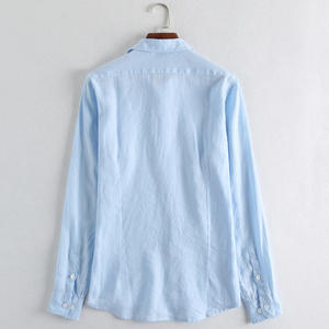 <span class=keywords><strong>Camicia</strong></span> da uomo in cotone e <span class=keywords><strong>lino</strong></span> traspirante a maniche lunghe con colletto a risvolto, casual da <span class=keywords><strong>spiaggia</strong></span>, protezione solare - Product Image 4