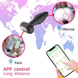APP Control Male Anal Plug 10 modos de vibración Anal Sex Toy Masajeador de próstata <span class=keywords><strong>Vibrador</strong></span> Anal para hombres Thrusting - Product Image 2