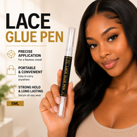 Stylo colle à dentelle 5 ml, forte tenue, adhésif imperméable pour perruque, applicateur de précision pour l'installation de perruques Lace Front