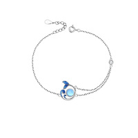 Fabricant de bracelet de mode personnalisé en argent sterling 925 plaqué chaîne queue de poisson breloque bijoux pour femmes cadeau bracelets à la mode