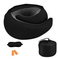 Haute qualité améliore la confidentialité pour les voyages en plein air Les oreillers en mousse à mémoire de forme naturelle fournissent un soutien pour le cou et les épaules Noir