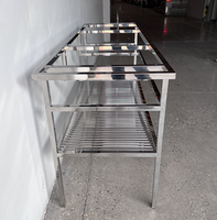 Console de lavabo de salle de bain polie, double vasque, meuble de lavage de cuisine, pieds en acier inoxydable, chrome poli pour plan de travail en marbre, neuf