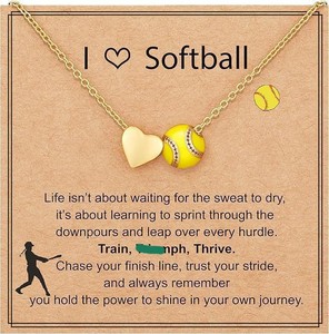 Collar con Colgante <span class=keywords><strong>de</strong></span> Corazón Chapado en Oro en Oferta, con Tarjeta, para Béisbol, Baloncesto, Fútbol, Collar <span class=keywords><strong>de</strong></span> la <span class=keywords><strong>Amistad</strong></span>, Joyería Deportiva - Product Image 5
