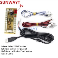 5V sıfır gecikme Arcade oyun denetleyicisi USB Encoder PC Joystick düğmeler PC için tutucu kiti MAME ahududu Pi retropie projeleri