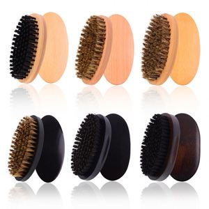 Cepillo de Barba de Madera Natural con Cerdas de Jabalí, Venta al por Mayor de Fábrica, Cepillo Desenredante de Barba de Madera para Hombre con Logotipo Personalizado - Product Image 1