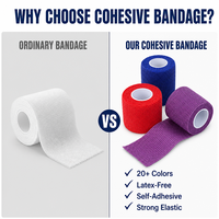 Bandage Cohésif Auto-Adhésif Non Tissé, Haute Élasticité et Flexible, pour le Soutien de la Cheville, du Genou, du Poignet et la Récupération des Blessures