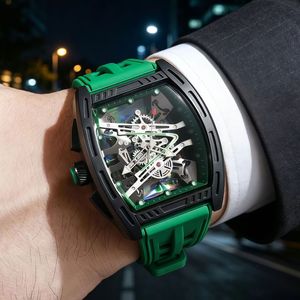 Reloj de Cuarzo Deportivo de Silicona <span class=keywords><strong>Richard</strong></span> 2026, Diseño Hueco, Moderno, con Múltiples Zonas Horarias, Esfera de 43 mm, Forma de Barril, para Hombre, Superventas - Product Image 1