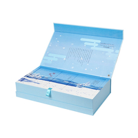 Caja de Regalo Magnética Personalizada con Impresión de Paisaje Invernal, Caja Magnética Rígida Grande con Compartimentos Pequeños Extraíbles para Regalos Navideños