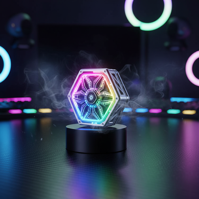 RGB Magnetic Phone Holder Cooling Stand Semiconductor Fan for Gaming Livestream Creator Desk Decor
