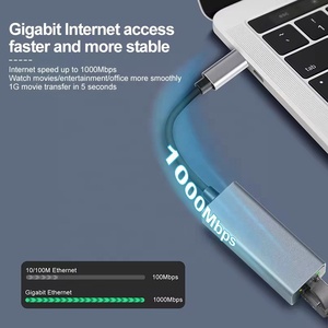 RTL8153 USB C a RJ45 Gigabit Ethernet LAN adaptador Thunderbolt 3 Red para <span class=keywords><strong>Mac</strong></span> Book AirDell XPS gris 10 100 1000Mbps - Product Image 2