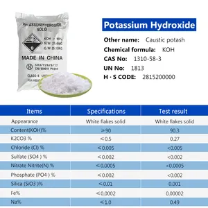 Commerciële Wasmiddel Zeep Gebruikt Koh Kaliumhydroxide Prijs Van 45% 90% 25Kg Bijtende Potas Vlokken