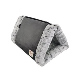 2 in 1 Beruhigendes Katzen tunnel bett Zelt XL Plüsch Faltbare Katzen kletter möbel mit Heiz funktion Bedrucktes Haustier bett für Katzen Hunde - Product Image 2