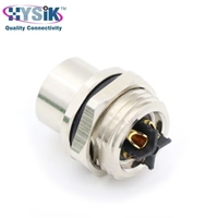Connecteur M12 S codé 3+PE femelle/mâle à montage sur panneau avec coupelles à souder pour l'automatisation industrielle