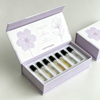 Boîte d'emballage de luxe pour kit d'échantillons de parfum 2 ML, avec logo personnalisé, couvercle magnétique et insert en EVA