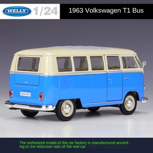 Welly 1:24 Volkswagen 1963T1 <span class=keywords><strong>BUS</strong></span>, modèle de voiture en métal de collection, simulation de fourgon, voiture en alliage moulé sous pression, véhicules - Product Image 4