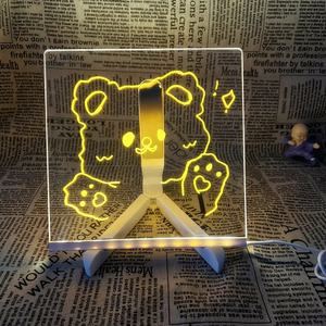 Akrilik <span class=keywords><strong>LED</strong></span> Mesaj Panosu 7 Renkli Çizim Pedi Silinebilir Parlayan Not Panosu Çocuklar için Ev Restoran Dekor Hediye - Product Image 3