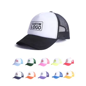 도매 제조 사용자 정의 로고 자수 100% 폴리 에스터 일반 빈 거품 메쉬 트럭 운전사 모자 모자
