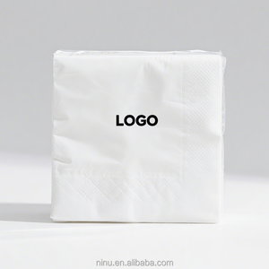 2 oder 3-lagige weiße Papiers ervietten mit Logo Dinner Cocktail papier Servietten gewebe für Party - Product Image 1