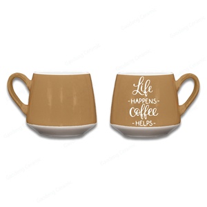 Tazza in Ceramica Marrone con Citazione e Motivo Geometrico, Ampia Capacità, Ecologica, Moderna, per Casa e Ufficio, Regalo per Feste - Product Image 6