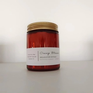 Velas de cera aromáticas de lujo más vendidas en tarro de cristal <span class=keywords><strong>vela</strong></span> perfumada personalizada con mechas de algodón para baño y aromaterapia - Product Image 5