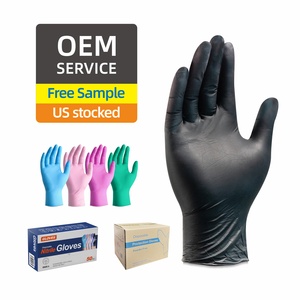 Sarung tangan pemeriksaan nitril ungu 50 buah, sarung tangan medis sekali pakai steril antikimia tahan tusukan ujung jari halus - Product Image 5