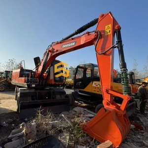 Excavatrice sur pneus Doosan DX150W-9C d'occasion, machine de terrassement pour la construction, équipement d'ingénierie, moteur, pompe, boîte de vitesses, roulement, PLC - Product Image 1