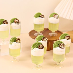 Gobelet transparent Mingyu à pied haut pour <span class=keywords><strong>mousse</strong></span>, pudding, dessert – Contenant jetable de haute qualité en PS pour boissons - Product Image 4