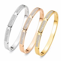 Meilleures ventes 2026 : Bracelet jonc personnalisé en acier inoxydable avec zircon pavé et argile polymère, bijoux spirituels en gros