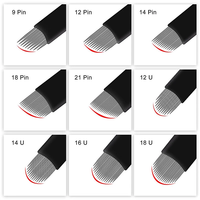 Aiguille de microblading pour sourcils, qualité supérieure, 0,18 mm, forme 18U, pour maquillage permanent
