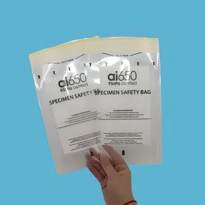 डबल जेब जिपर प्लास्टिक जैव खतरा बायोखतरा चिकित्सा पी पैथोलॉजिकल सील प्रयोगशाला नमूना बैग - Product Image 6