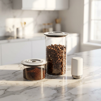 Pot de conservation alimentaire en verre sous vide de qualité supérieure, sans BPA, avec couvercle hermétique à clapet, récipient de cuisine écologique pour le sucre, fabricant