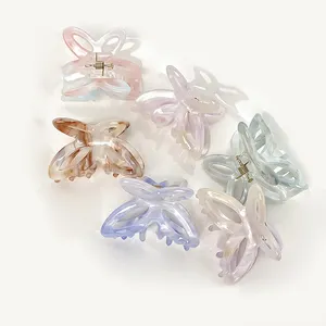 Ít Bướm Nàng tiên cá Acrylic tóc phụ kiện Hollow ra Bling cá mập Claw clip cho cô gái trong suốt mịn tóc Claw Clip