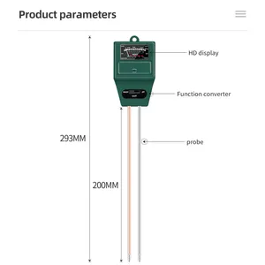 Monitor de luz solar 3 en 1 para jardín, higrómetro de acidez para flores hidropónicas, medidor de PH, humedad del suelo y humedad