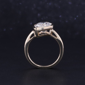 Anillo de Oro Sólido de 10K con Diamante de Laboratorio de Corte Pera de 3.0ct, Joyería Personalizada Starsgem - Product Image 3