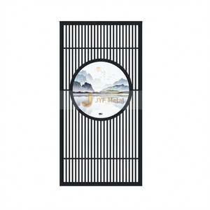 Brown Stainless Steel <b>Frame</b> <b>Mounted</b> Glass Waterproof Translucent Multifunctional Customizable Design Screen Room Divider - Product Image 2