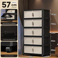 Mueble de Almacenamiento Multifuncional Plegable de Plástico Moderno de 5 Niveles para Sala de Estar, Cocina, Dormitorio, Bebés, Sin Instalación