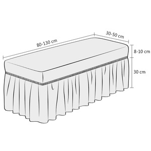 Vente en gros de couverture de banc de salle à manger à grille à bulles épaissie <span class=keywords><strong>simple</strong></span> jupe en seersucker 3D housse anti-poussière élastique pour banc de piano ou canapé - Product Image 3