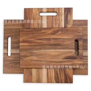 Tabla de cortar de madera de acacia rectangular con asa para uso en la cocina, tabla para cortar carne, fabricada en Shandong, Qingxin - Product Image 2