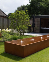 Fontaine d'eau en acier corten pour extérieur, cascade, décoration de jardin
