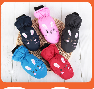 Kinderen 3-10 Jaar Oude Tas Vinger Dikke Fleece Warme Handschoenen Winddichte Sneeuw Cartoon Handschoenen - Product Image 3