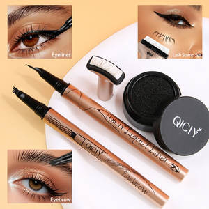 <span class=keywords><strong>Crayon</strong></span> pour les yeux QICIY + Gel pour <span class=keywords><strong>sourcils</strong></span> à <span class=keywords><strong>4</strong></span> <span class=keywords><strong>pointes</strong></span> + Tampon pour cils inférieurs, imperméable, anti-bavures, longue durée, un tampon, un trempage, un seul geste - Product Image 1