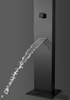 Panneau de douche extérieur en acier inoxydable finition brossé noir 316 colonne de douche de plage de jardin douche de piscine avec jets de massage S322-2