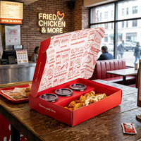 Boîte à emporter en carton biodégradable, écologique, recyclable, avec logo personnalisé imprimé, pour poulet frit, salade, nourriture à emporter