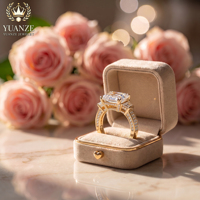 Bague de mariage personnalisable élégante en moissanite plaquée or 18 carats S925 pour femme avec griffes taillées, accessoire de bijouterie