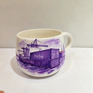 Tùy Chỉnh Handmade Gốm Cốc Cà Phê | Cảng Container Thiết Bị Đầu Cuối Hình Ảnh Mô Hình | Món Quà Kỳ Nghỉ Hoàn Hảo - Product Image 3