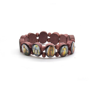 Pulsera Elástica de Cuentas de Madera Ovaladas, 28 Piezas, Engaste de Bisel, Origen Yiwu, RB-288, Joyería de Moda - Product Image 5