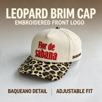 Gorra de Béisbol Estructurada con Diseño de Leopardo, Bordado 3D en Relieve, Logotipo Personalizado OEM, de Plástico