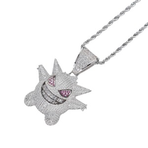 Cartoon Genie Pendant Necklace <b>Micro</b> Set Purple Zircon Zinc Alloy Unisex Party Jewelry - Product Image 5