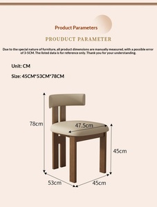 Modern Nordic <strong>Retro</strong> Solid Wood <strong>Dining</strong> <strong>Chair</strong> with Leather Upholstery for Small Apartments - Product Image 6